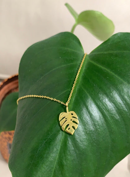 Tropical Monstera Necklace🌺熱帶龜背芋金項鍊🥥